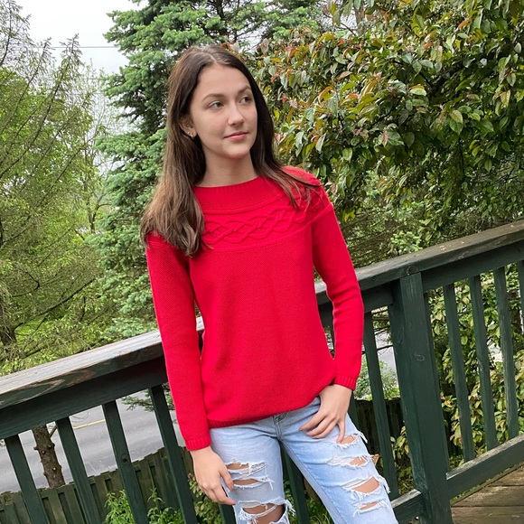 Talbots red sweater - Picture 2 of 9